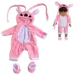 Lilo & Stitch Angel Costume Slippers Fits American Girl Bitty Baby OG Doll Set